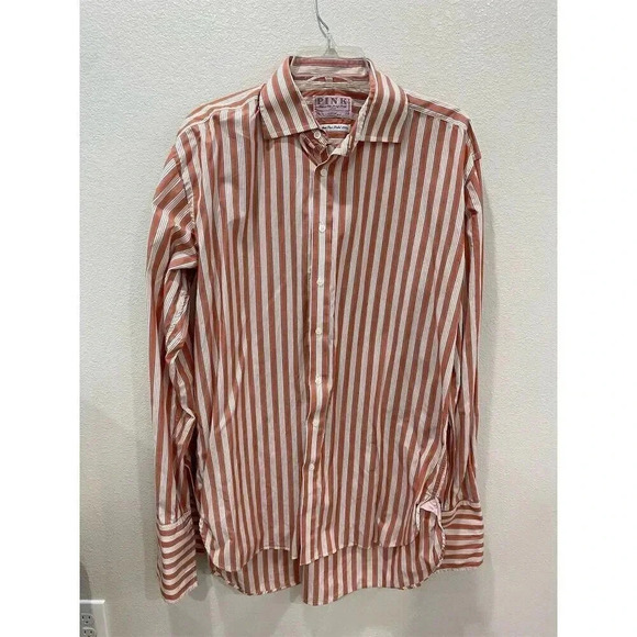 Thomas Pink men’s Striped Button-Up Shirt Multicolor Size 16 1/2, 38 - Picture 1 of 4